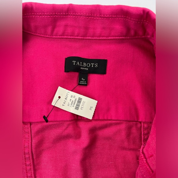 Talbots Classic Denim Jacket w/ Ruffle Front - hot pink, SP - Picture 4 of 11